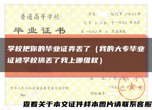 学校把你的毕业证弄丢了（我的大专毕业证被学校搞丢了我上哪维权）缩略图