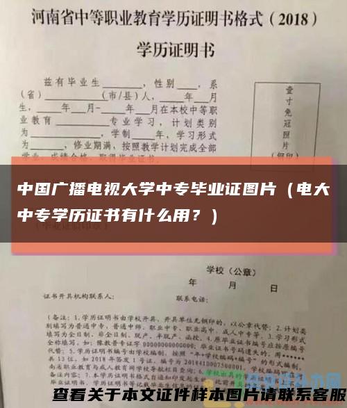 中国广播电视大学中专毕业证图片（电大中专学历证书有什么用？）缩略图