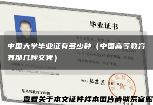 中国大学毕业证有多少种（中国高等教育有那几种文凭）缩略图