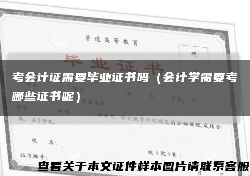 考会计证需要毕业证书吗（会计学需要考哪些证书呢）缩略图