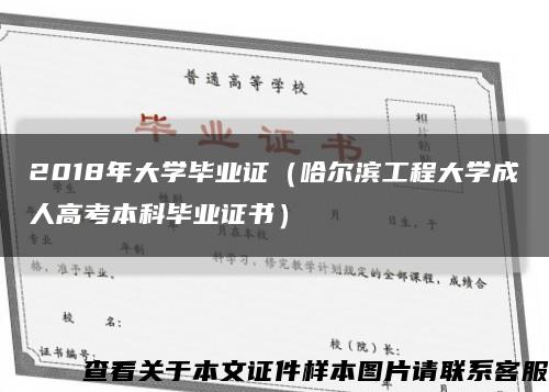 2018年大学毕业证（哈尔滨工程大学成人高考本科毕业证书）缩略图