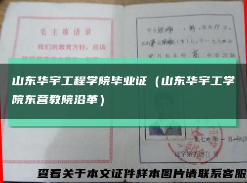 山东华宇工程学院毕业证（山东华宇工学院东营教院沿革）缩略图