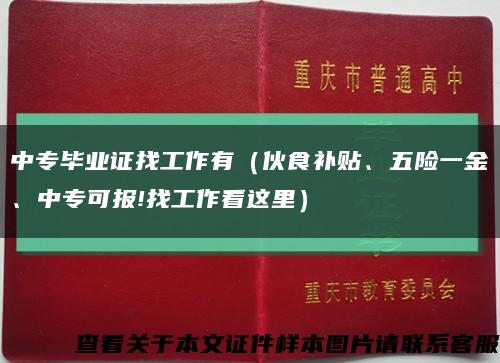 中专毕业证找工作有（伙食补贴、五险一金、中专可报!找工作看这里）缩略图