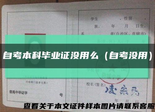 自考本科毕业证没用么（自考没用）缩略图