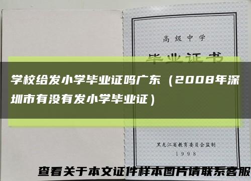 学校给发小学毕业证吗广东（2008年深圳市有没有发小学毕业证）缩略图