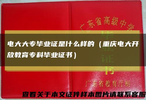 电大大专毕业证是什么样的（重庆电大开放教育专科毕业证书）缩略图