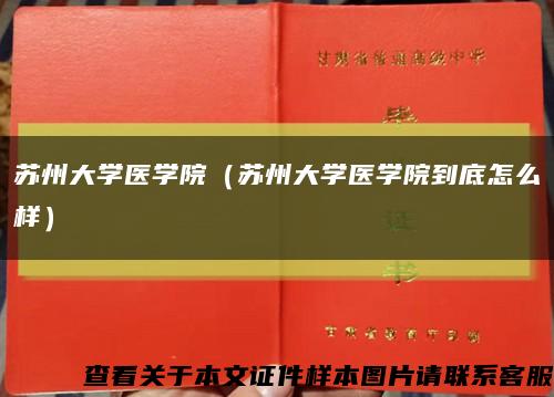 苏州大学医学院（苏州大学医学院到底怎么样）缩略图