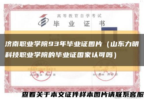 济南职业学院93年毕业证图片（山东力明科技职业学院的毕业证国家认可吗）缩略图