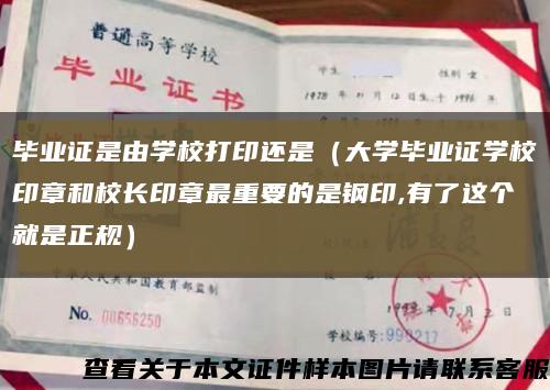 毕业证是由学校打印还是（大学毕业证学校印章和校长印章最重要的是钢印,有了这个就是正规）缩略图