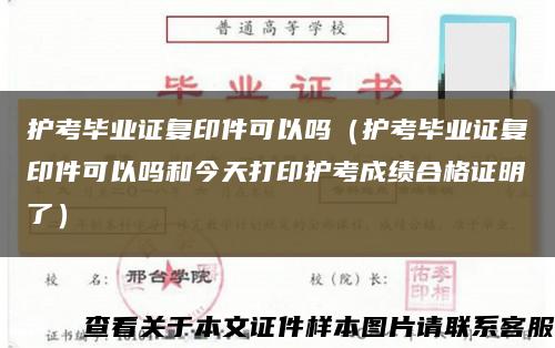 护考毕业证复印件可以吗（护考毕业证复印件可以吗和今天打印护考成绩合格证明了）缩略图