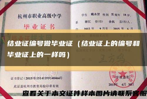 结业证编号做毕业证（结业证上的编号和毕业证上的一样吗）缩略图