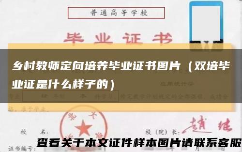 乡村教师定向培养毕业证书图片（双培毕业证是什么样子的）缩略图