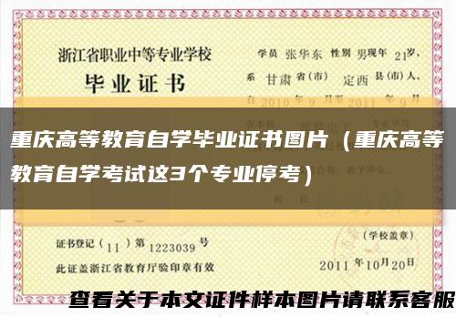 重庆高等教育自学毕业证书图片（重庆高等教育自学考试这3个专业停考）缩略图