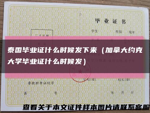 泰国毕业证什么时候发下来（加拿大约克大学毕业证什么时候发）缩略图