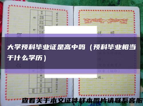 大学预科毕业证是高中吗（预科毕业相当于什么学历）缩略图
