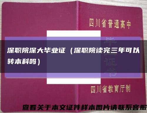 深职院深大毕业证（深职院读完三年可以转本科吗）缩略图