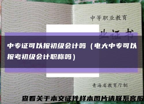 中专证可以报初级会计吗（电大中专可以报考初级会计职称吗）缩略图