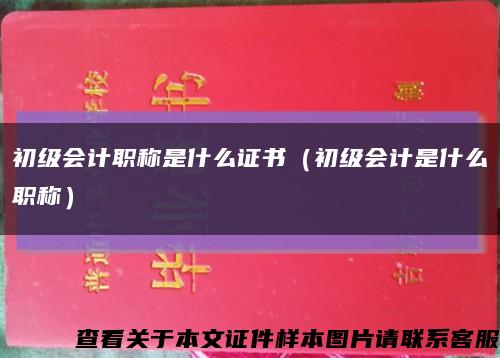 初级会计职称是什么证书（初级会计是什么职称）缩略图