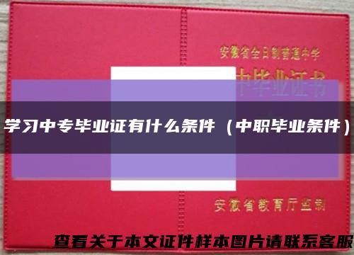 学习中专毕业证有什么条件（中职毕业条件）缩略图