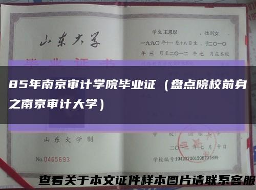 85年南京审计学院毕业证（盘点院校前身之南京审计大学）缩略图