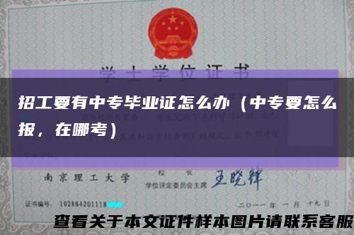 招工要有中专毕业证怎么办（中专要怎么报，在哪考）缩略图