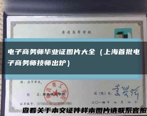 电子商务师毕业证图片大全（上海首批电子商务师技师出炉）缩略图