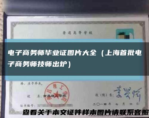 电子商务师毕业证图片大全（上海首批电子商务师技师出炉）缩略图