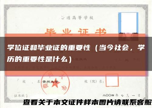 学位证和毕业证的重要性（当今社会，学历的重要性是什么）缩略图