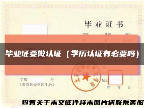 毕业证要做认证（学历认证有必要吗）缩略图