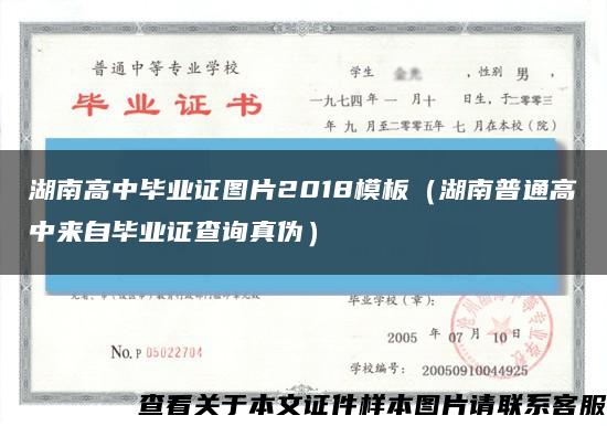 湖南高中毕业证图片2018模板（湖南普通高中来自毕业证查询真伪）缩略图