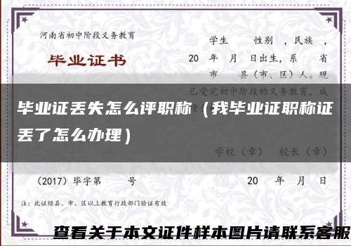 毕业证丢失怎么评职称（我毕业证职称证丢了怎么办理）缩略图