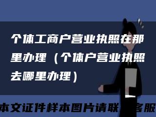 个体工商户营业执照在那里办理（个体户营业执照去哪里办理）缩略图