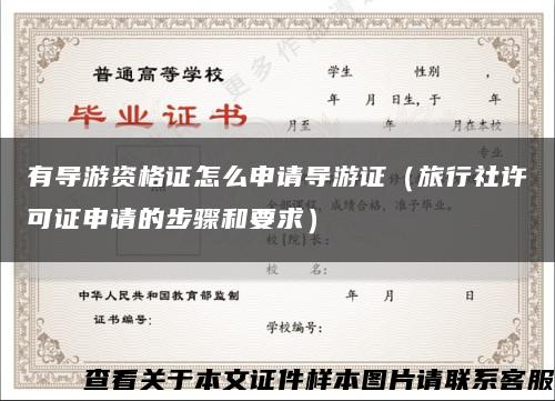 有导游资格证怎么申请导游证（旅行社许可证申请的步骤和要求）缩略图