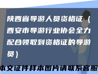 陕西省导游人员资格证（西安市导游行业协会全力配合领取到资格证的导游员）缩略图