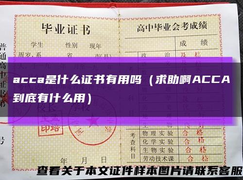 acca是什么证书有用吗（求助啊ACCA到底有什么用）缩略图