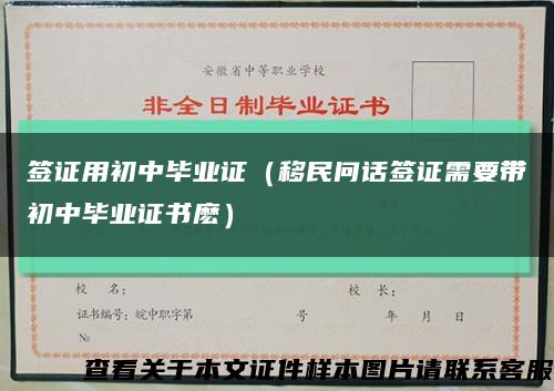 签证用初中毕业证（移民问话签证需要带初中毕业证书麽）缩略图