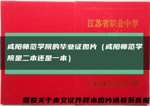 咸阳师范学院的毕业证图片（咸阳师范学院是二本还是一本）缩略图