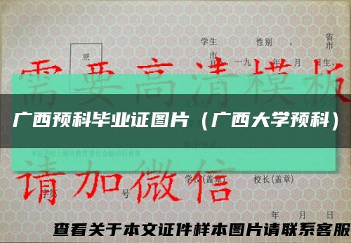 广西预科毕业证图片（广西大学预科）缩略图