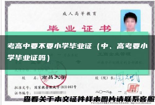 考高中要不要小学毕业证（中、高考要小学毕业证吗）缩略图