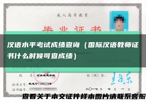 汉语水平考试成绩查询（国际汉语教师证书什么时候可查成绩）缩略图