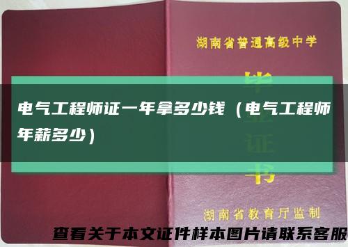 电气工程师证一年拿多少钱（电气工程师年薪多少）缩略图
