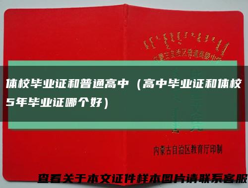 体校毕业证和普通高中（高中毕业证和体校5年毕业证哪个好）缩略图