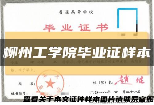 柳州工学院毕业证样本缩略图