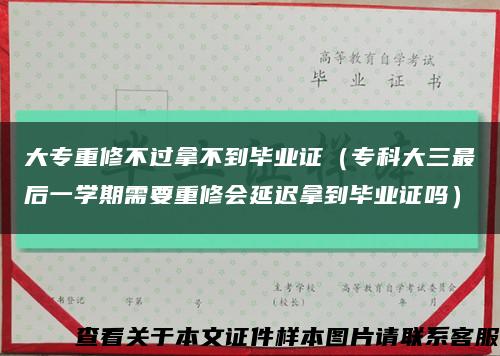 大专重修不过拿不到毕业证（专科大三最后一学期需要重修会延迟拿到毕业证吗）缩略图