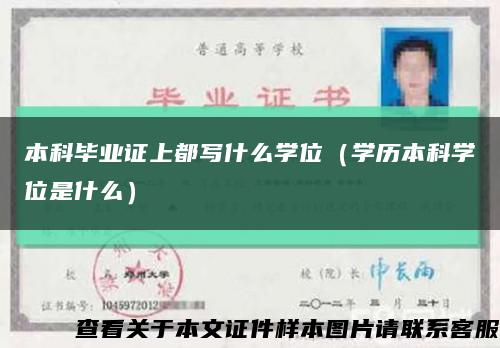 本科毕业证上都写什么学位（学历本科学位是什么）缩略图