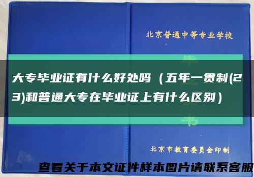 大专毕业证有什么好处吗（五年一贯制(23)和普通大专在毕业证上有什么区别）缩略图