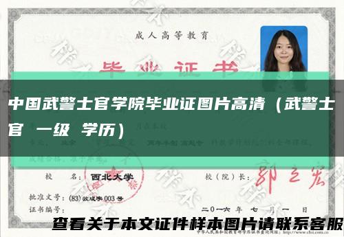 中国武警士官学院毕业证图片高清（武警士官 一级 学历）缩略图