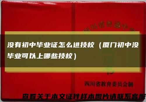 没有初中毕业证怎么进技校（厦门初中没毕业可以上哪些技校）缩略图