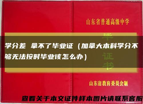 学分差 拿不了毕业证（加拿大本科学分不够无法按时毕业该怎么办）缩略图