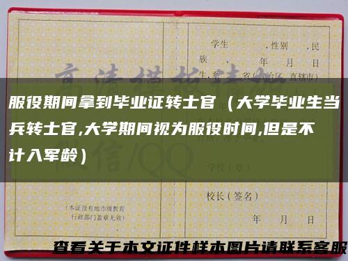 服役期间拿到毕业证转士官（大学毕业生当兵转士官,大学期间视为服役时间,但是不计入军龄）缩略图